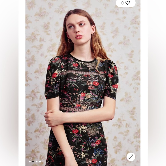 UO Emma Marie Floral lace trim midi dress size small - Picture 2 of 14